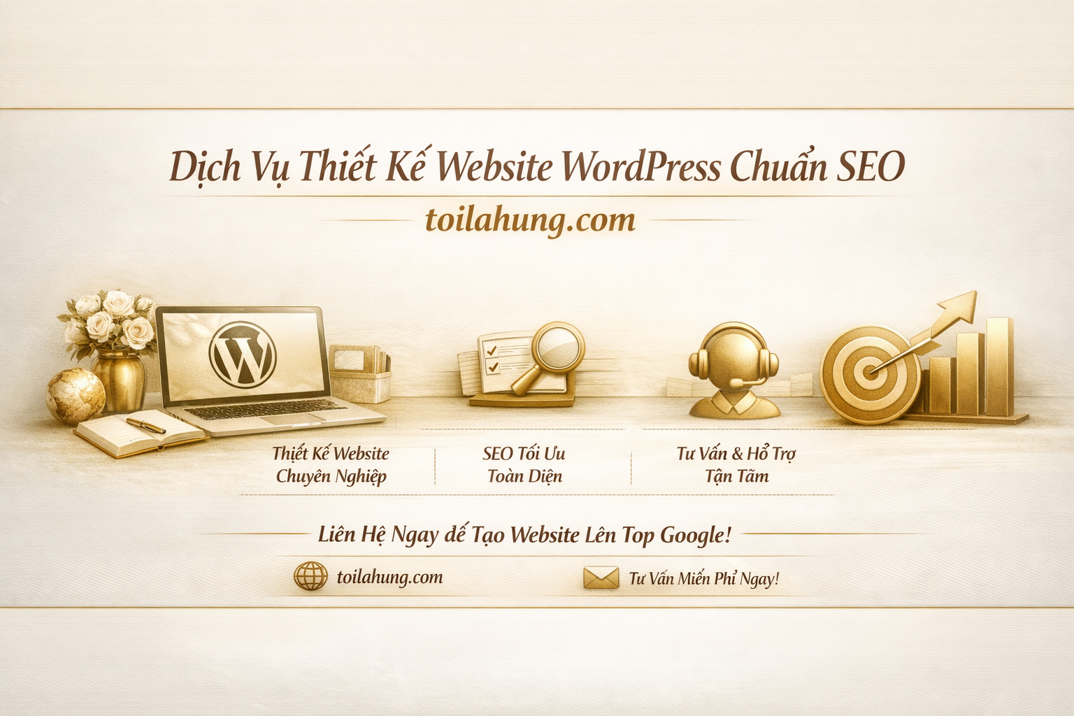 Dịch vụ thiết kế website WordPress chuẩn SEO – toilahung.com