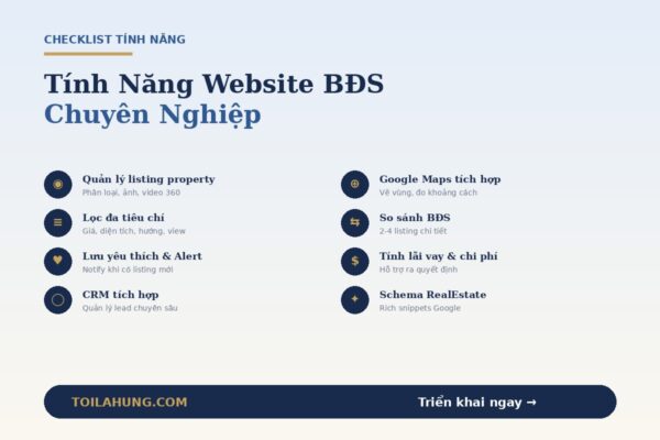 Checklist tính năng website bất động sản