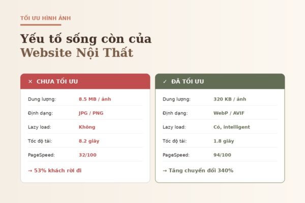 So sánh trước-sau tối ưu hình ảnh website nội thất