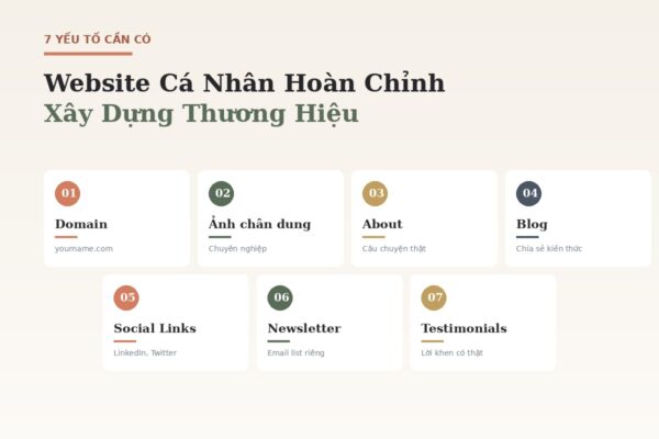 7 yếu tố cần có của website cá nhân chuyên nghiệp