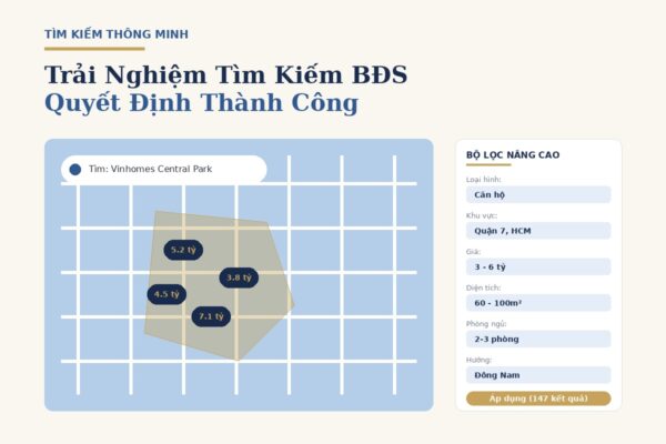 Tìm kiếm BĐS thông minh với bản đồ và bộ lọc