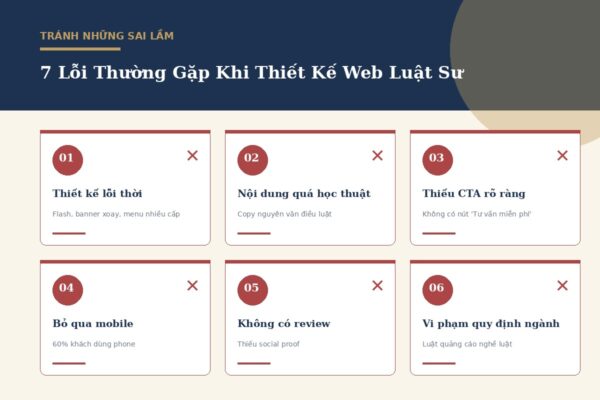 6 lỗi phổ biến khi thiết kế website luật sư