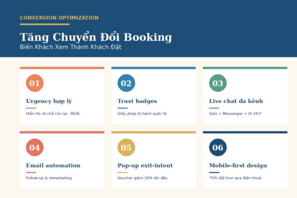 6 chiến lược tăng booking website du lịch
