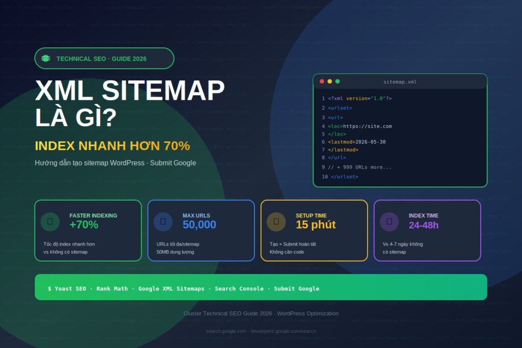 xml sitemap là gì hướng dẫn WordPress 2026