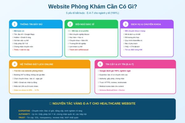 website phòng khám cần có gì E-A-T healthcare