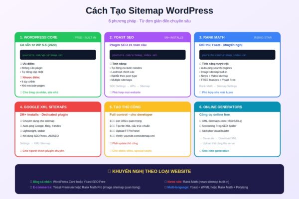 cách tạo sitemap wordpress 6 phương pháp plugin