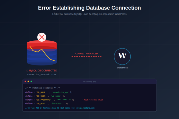 Sửa lỗi database WordPress Error establishing database connection