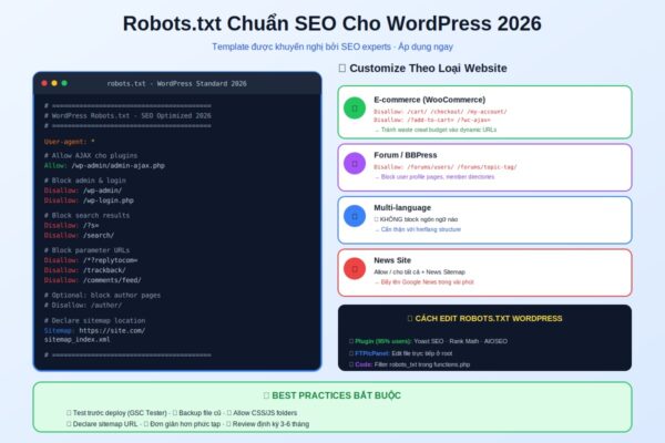 robots.txt template WordPress chuẩn SEO 2026