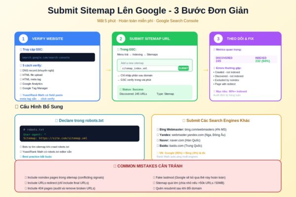 submit sitemap google search console 3 bước