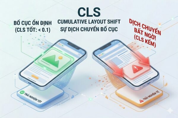 Chỉ số CLS đánh giá sự ổn định thị giác và tránh dịch chuyển bố cục bất ngờ.
