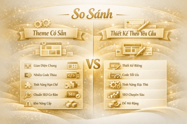 sánh theme có sẵn và thiết kế website WordPress theo yêu cầu