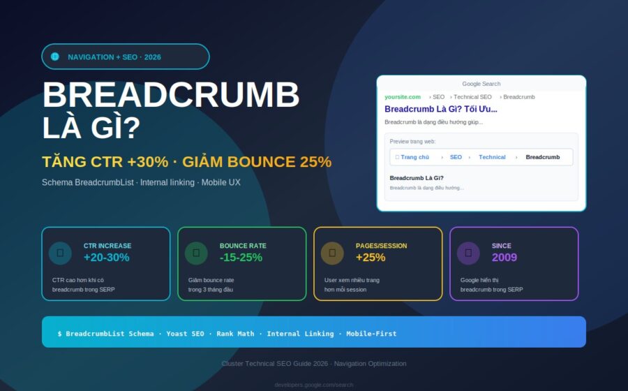 breadcrumb là gì điều hướng website SEO 2026