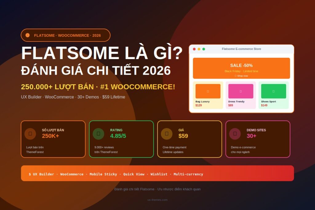 flatsome là gì theme woocommerce 2026