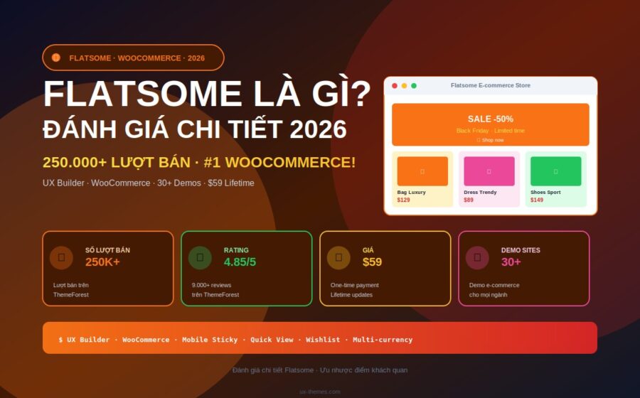 flatsome là gì theme woocommerce 2026
