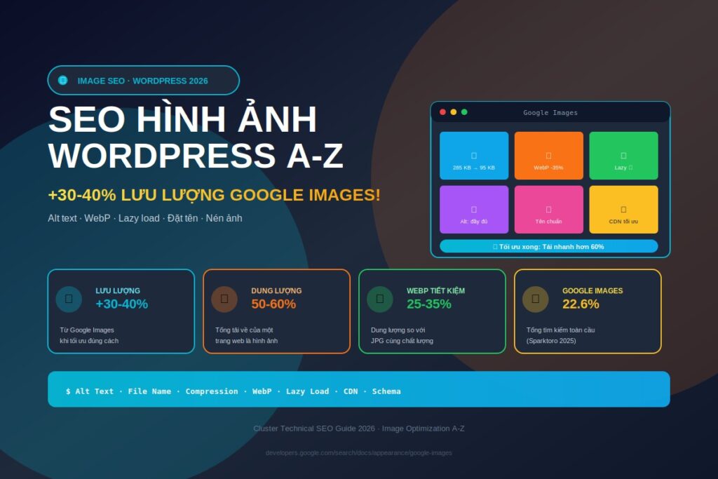 seo hình ảnh wordpress hướng dẫn tối ưu từ A-Z