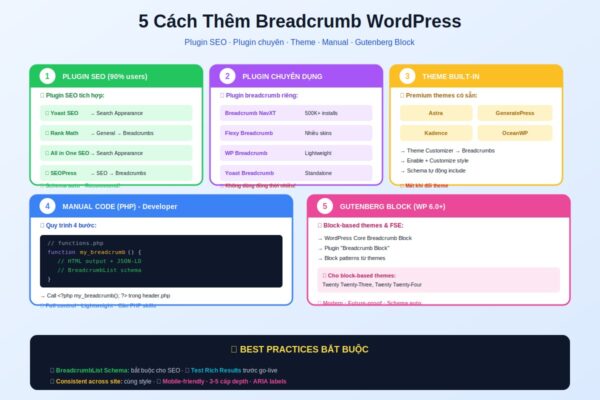 cách thêm breadcrumb wordpress 5 phương pháp plugin