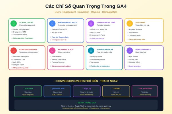 chỉ số quan trọng ga4 conversion rate revenue