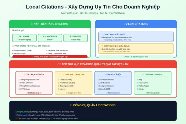 local citations NAP nhất quán thư mục Việt Nam